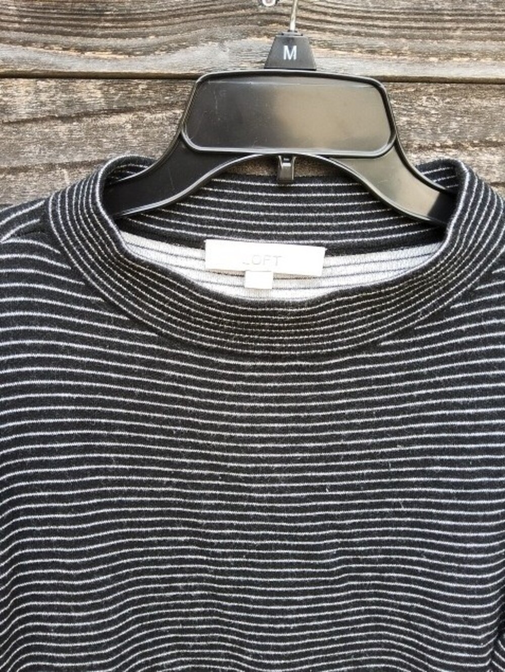 LOFT Black and White Striped Sweater Size XL - Picture 3 of 9